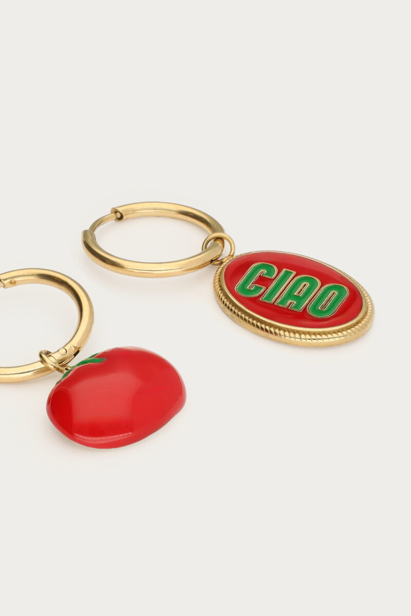 Ciao hoop earrings with tomato | My Jewellery