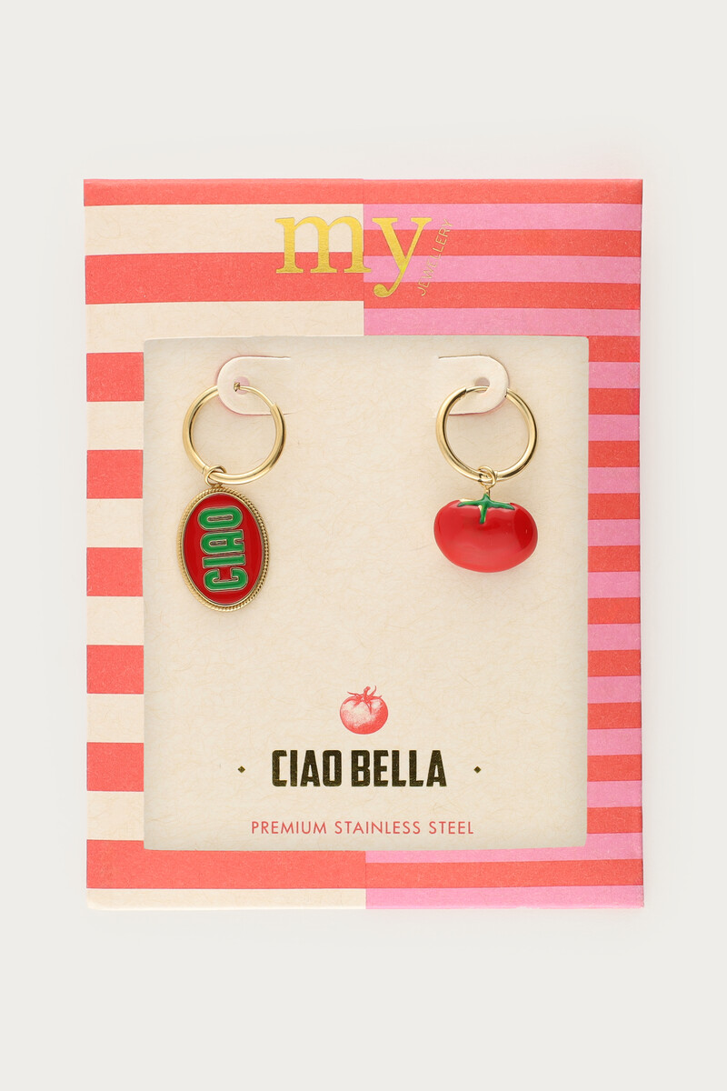 Ciao hoop earrings with tomato | My Jewellery