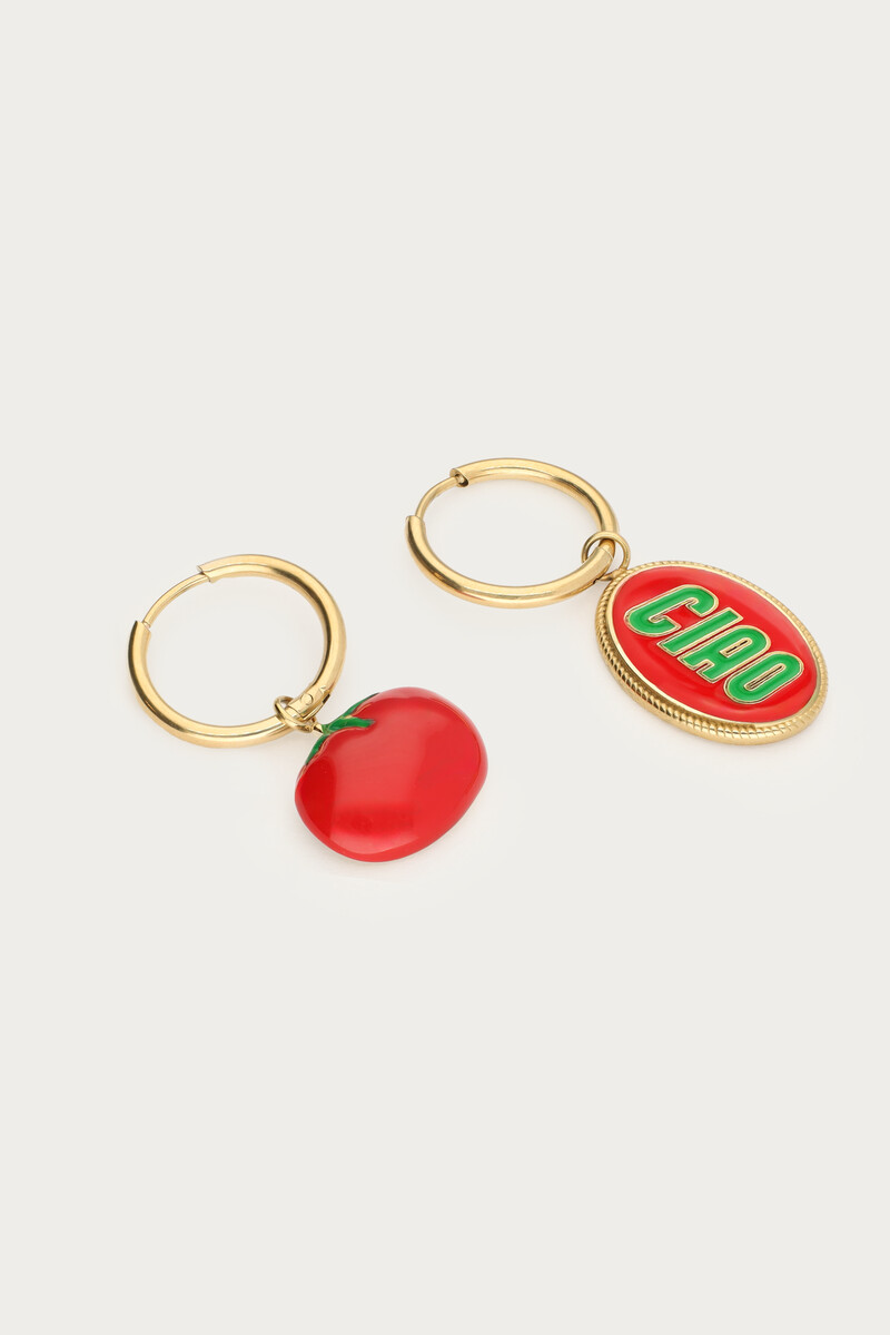 Ciao hoop earrings with tomato | My Jewellery