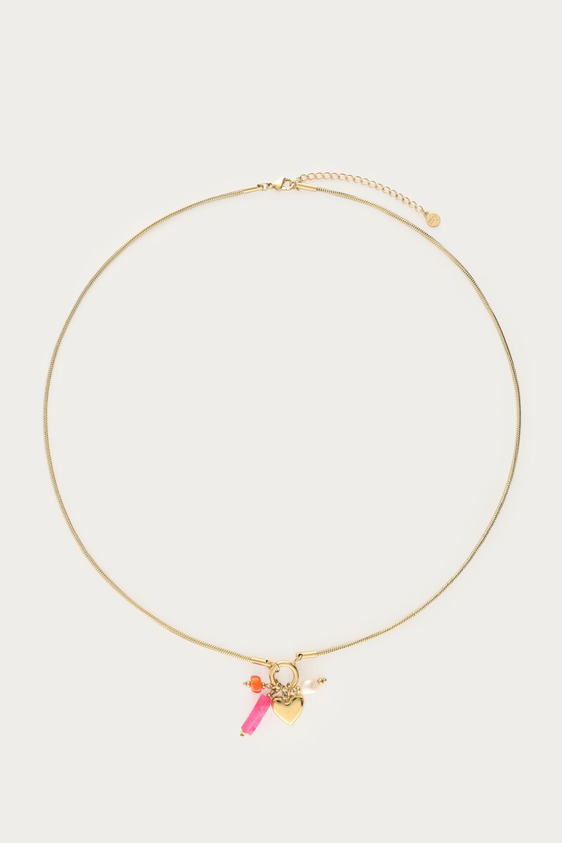 Ciao ketting met kralen en hartje