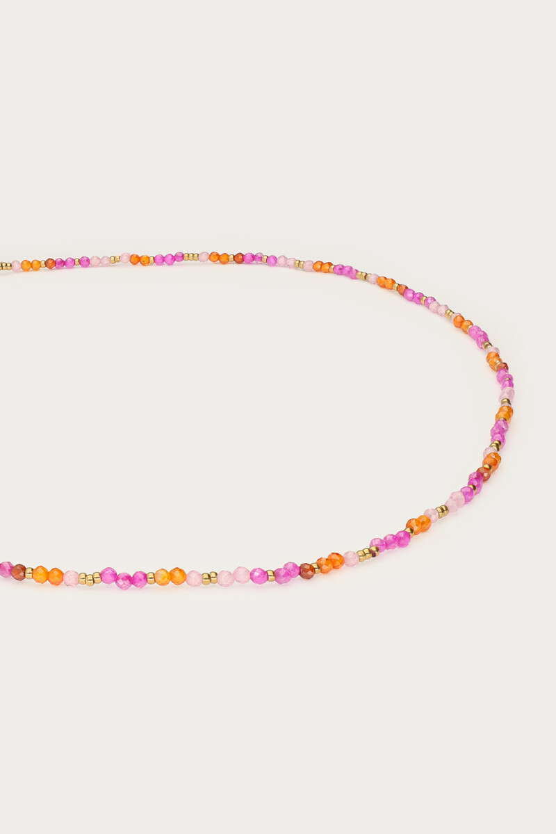 Ciao necklace with pink and orange beads