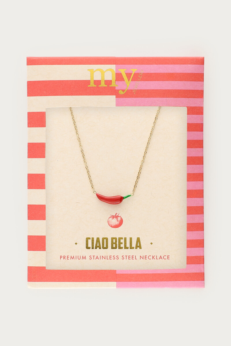 Ciao necklace with red pepper | My Jewellery