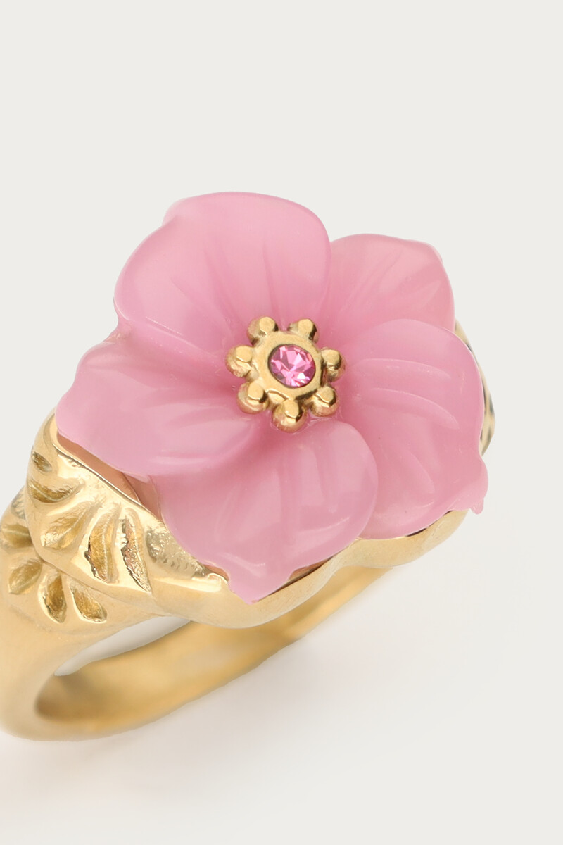 Ciao ring with pink resin flower | My Jewellery