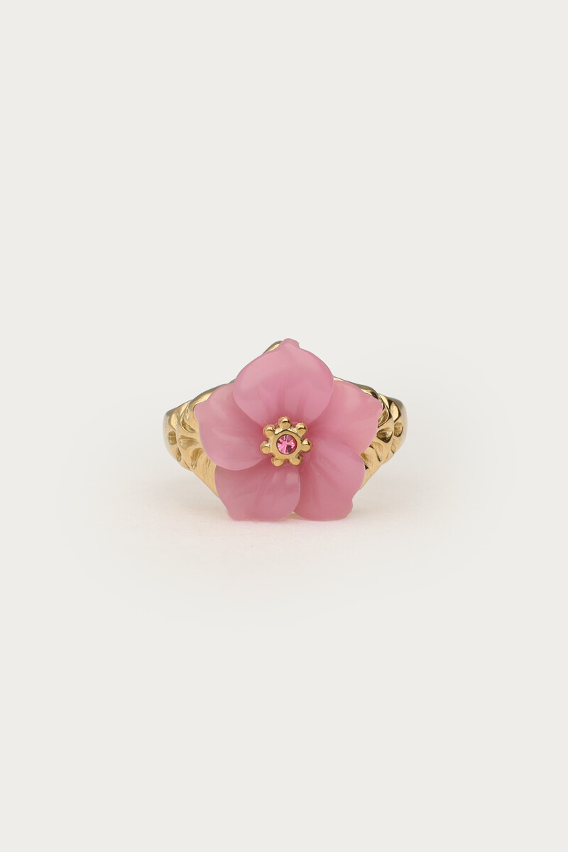 Ciao ring with pink resin flower | My Jewellery