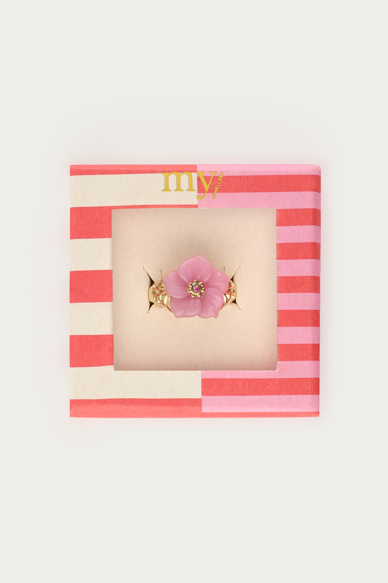 Ciao ring with pink resin flower | My Jewellery