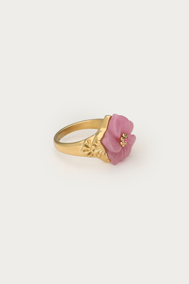 Ciao ring with pink resin flower | My Jewellery