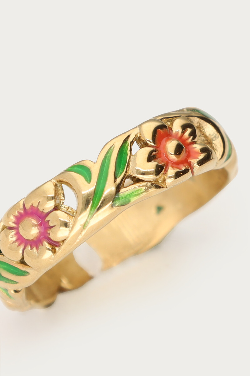 Ciao ring with hand-painted flowers | My Jewellery