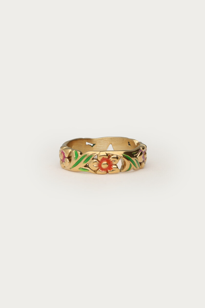 Ciao ring with hand-painted flowers | My Jewellery