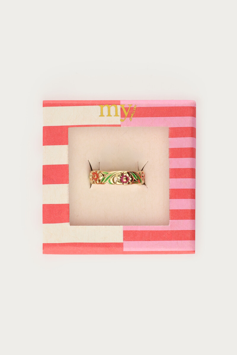 Ciao ring with hand-painted flowers | My Jewellery