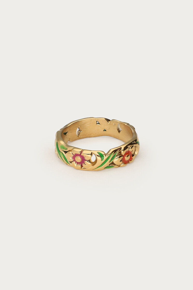 Ciao ring with hand-painted flowers | My Jewellery