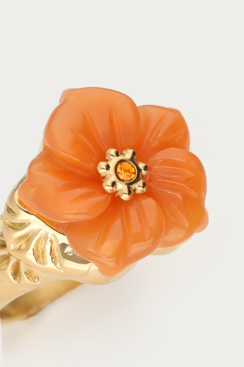 Ciao ring with peach resin flower | My Jewellery