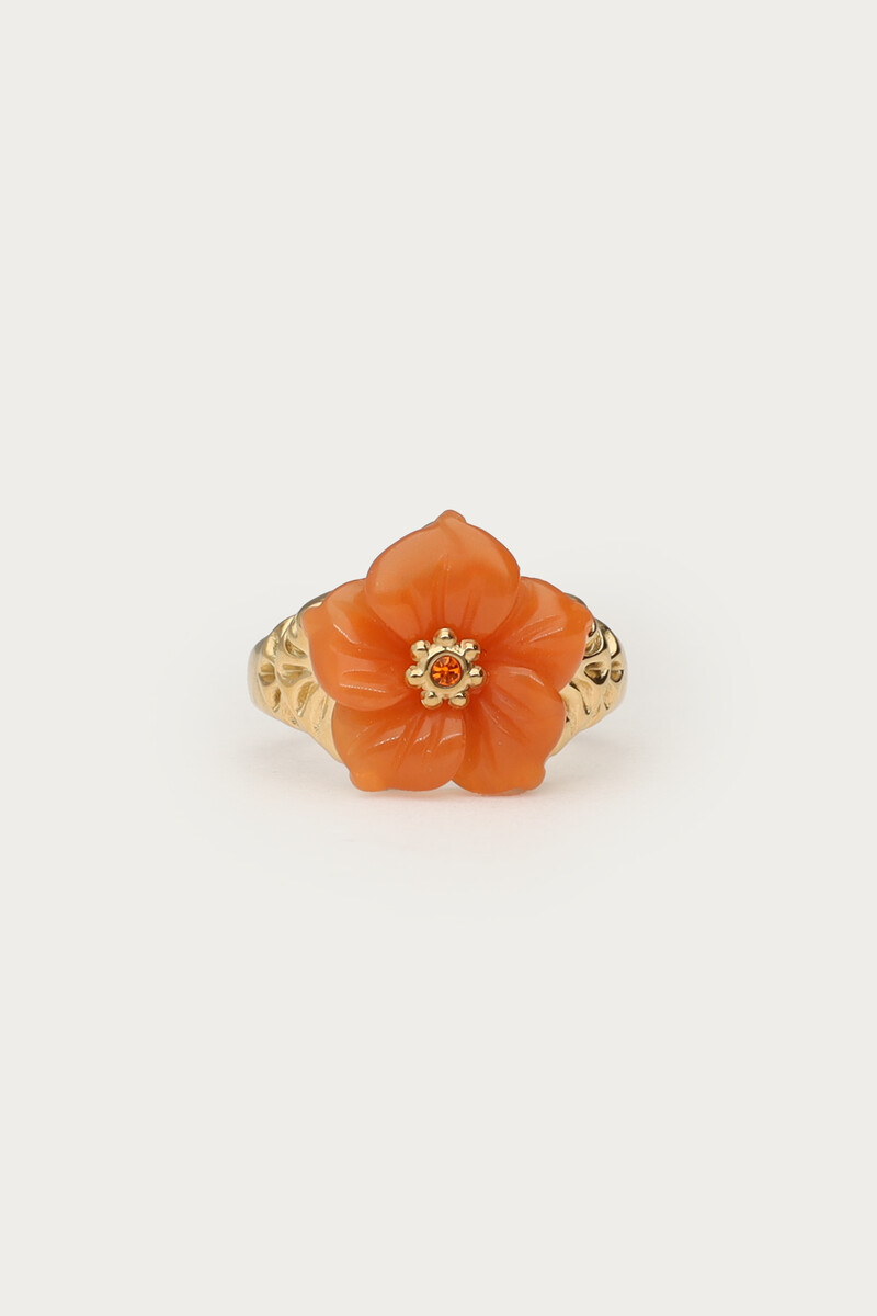 Ciao ring with peach resin flower | My Jewellery