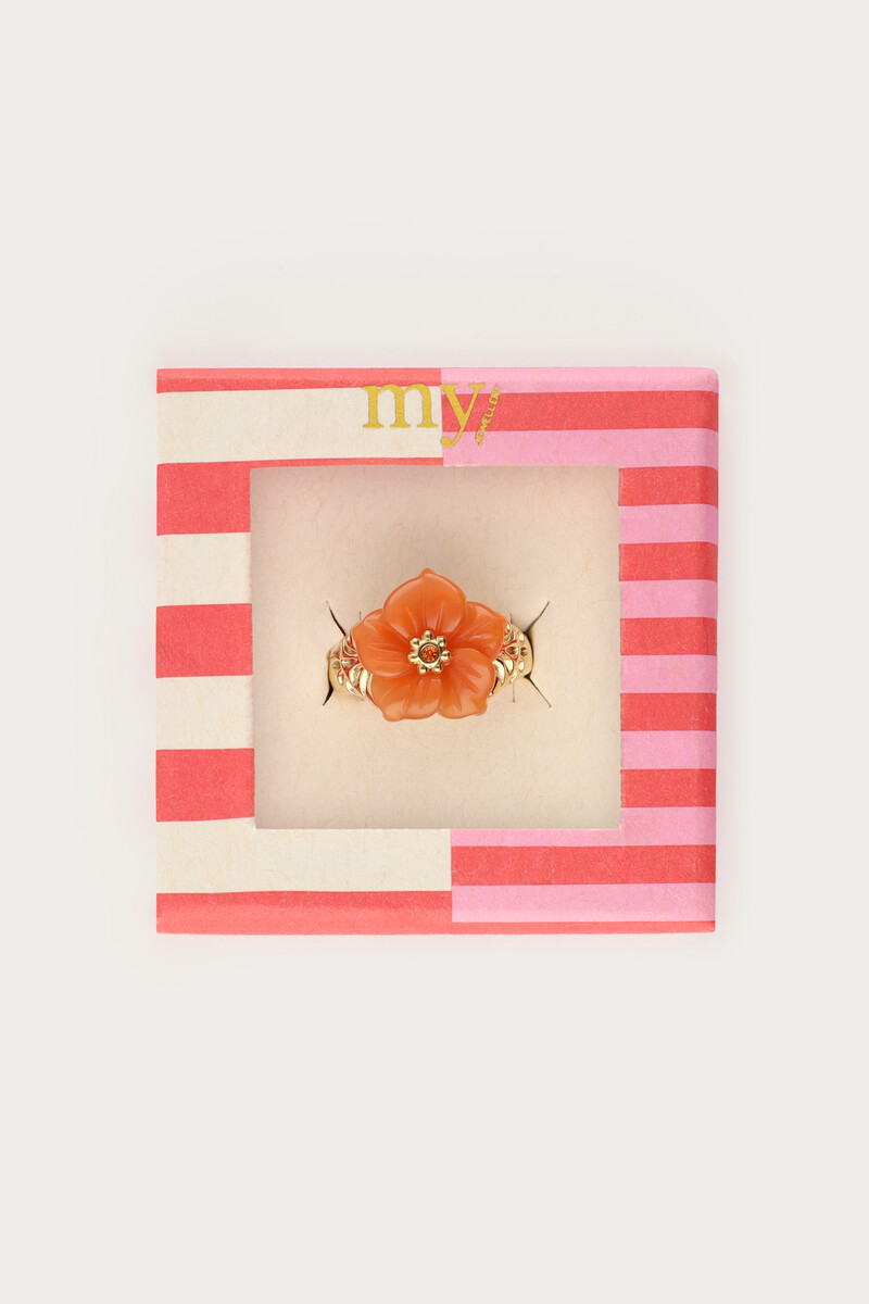 Ciao ring with peach resin flower | My Jewellery