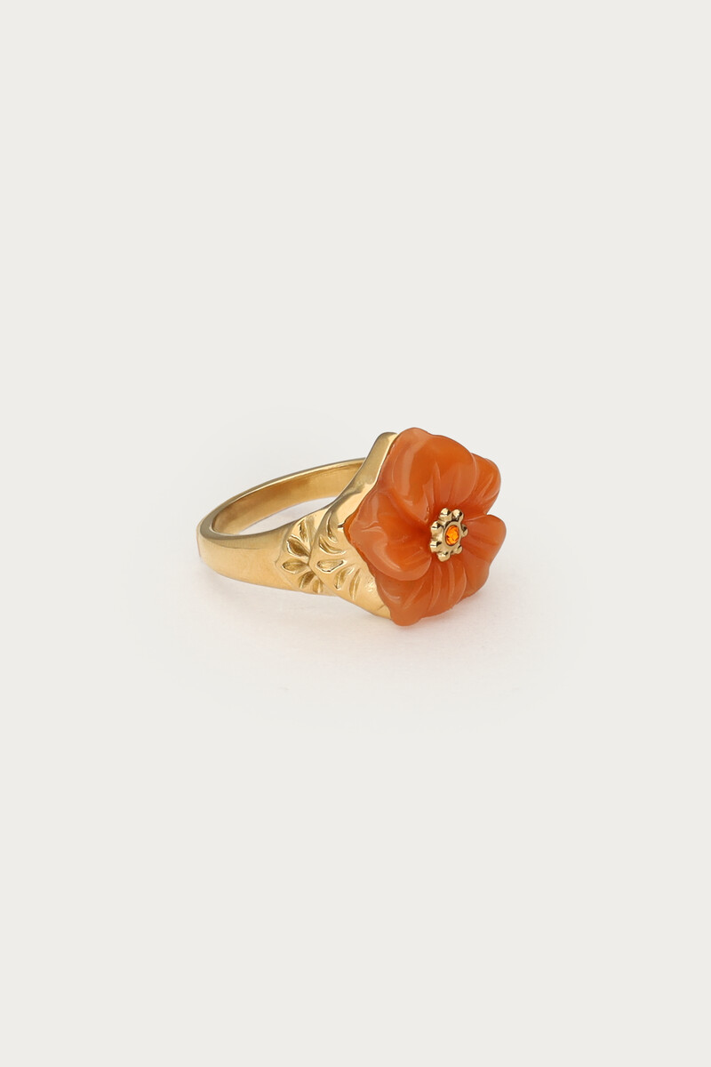 Ciao ring with peach resin flower | My Jewellery