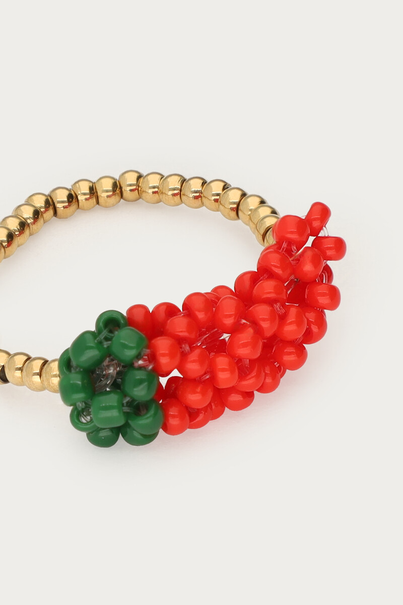 Ciao stretch ring with red pepper | My Jewellery