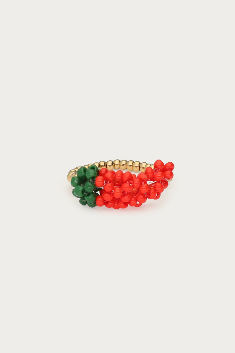 Ciao stretch ring with red pepper | My Jewellery