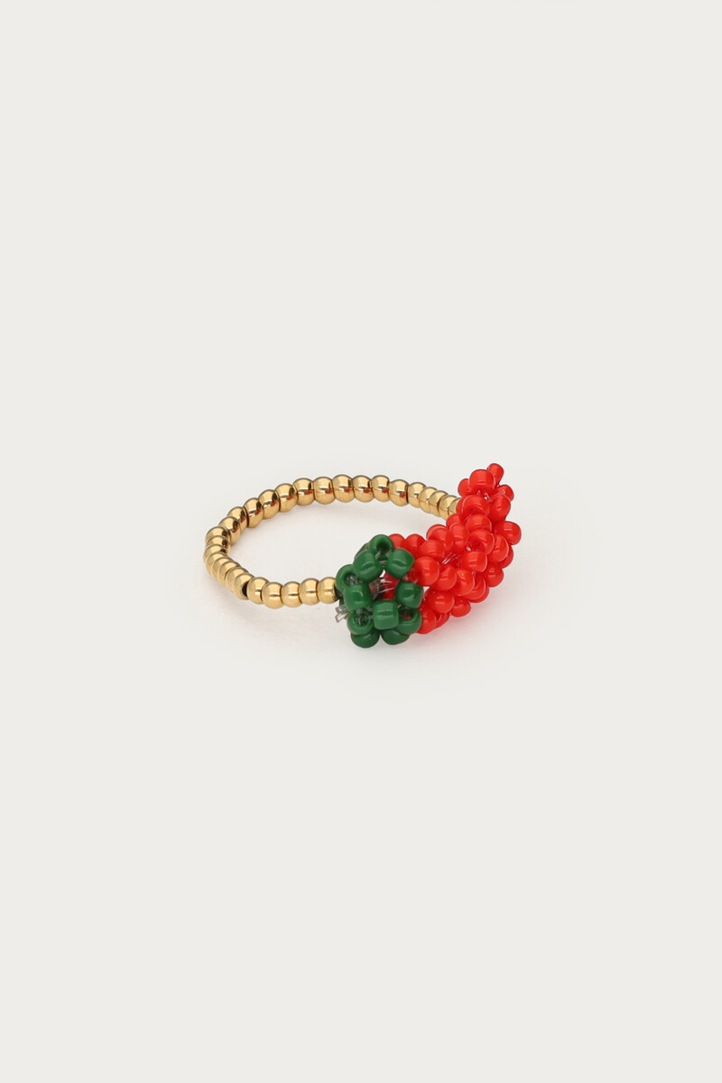 Ciao stretch ring with red pepper | My Jewellery