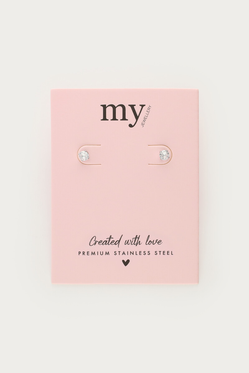 Classic studs with a clear rhinestone | My Jewellery