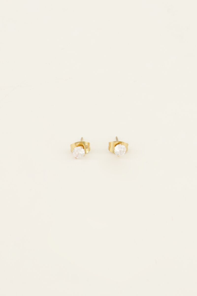 Klassieke studs met transparante steen