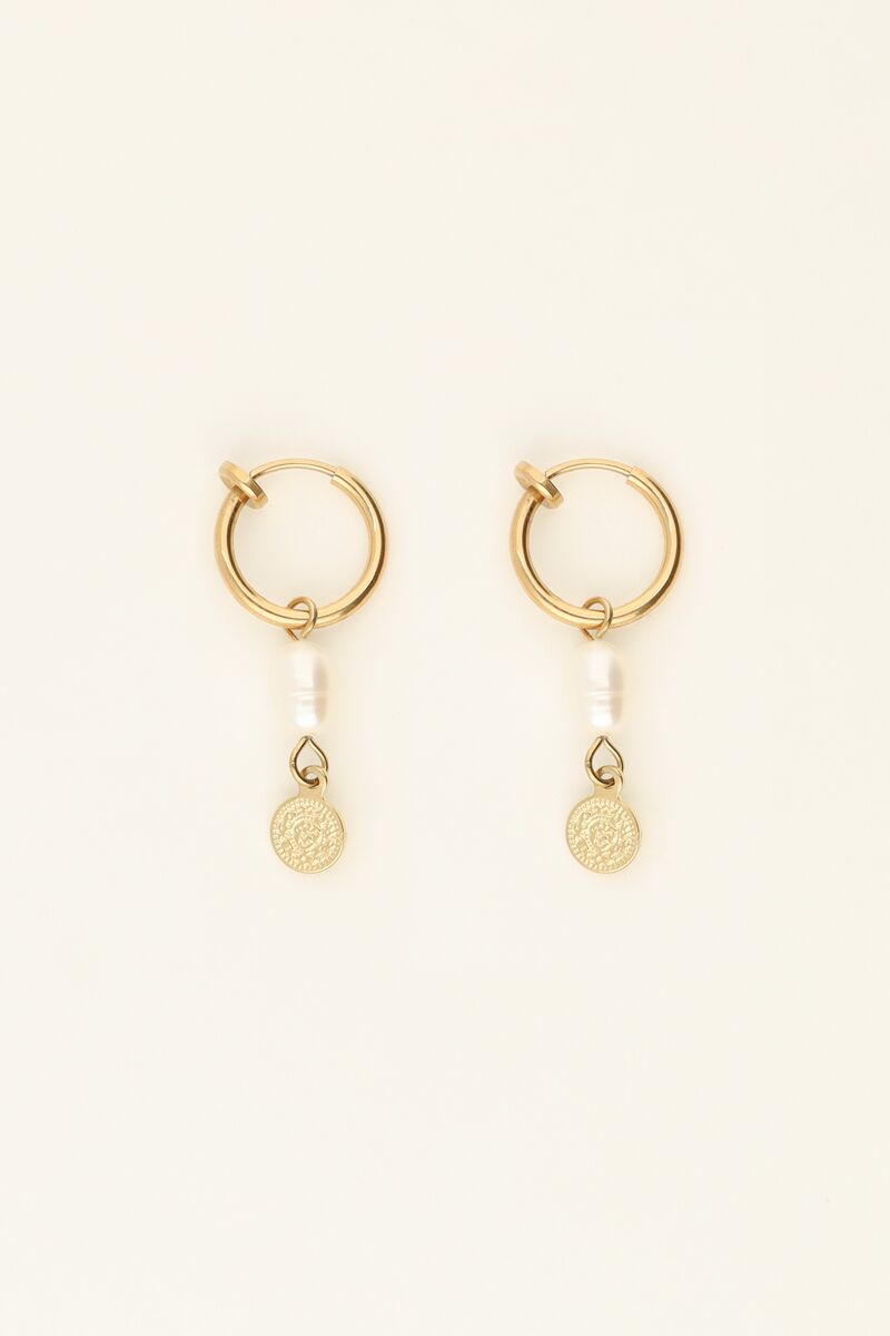 Clip-on earrings pearl & coin | My Jewellery
