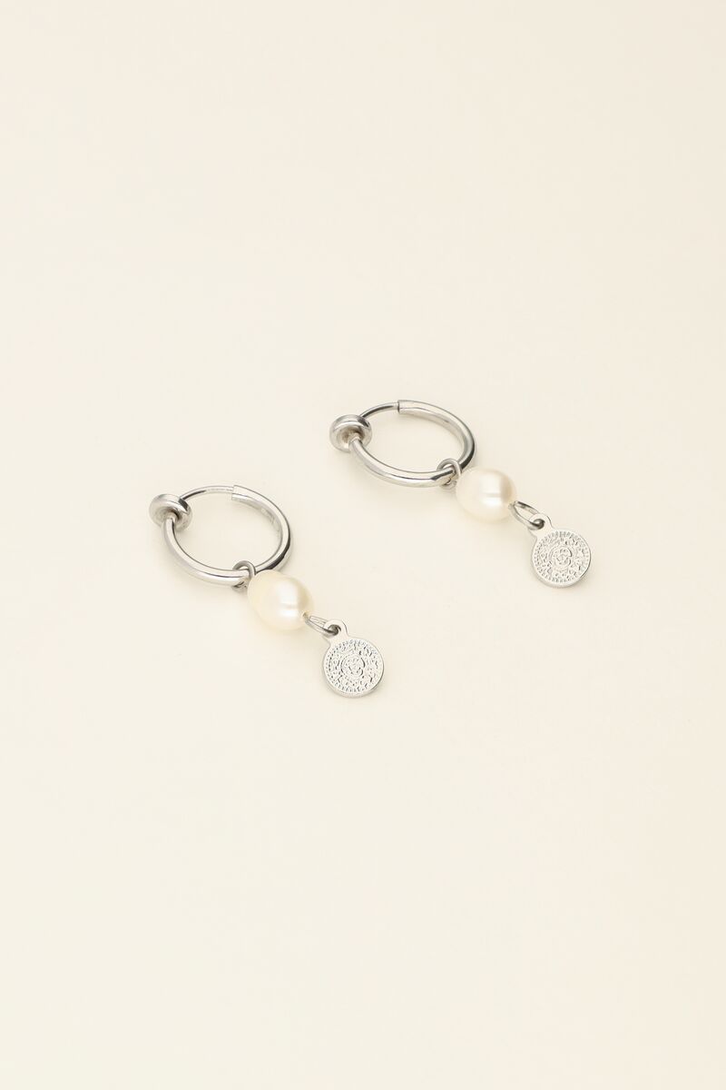 Clip-on earrings pearl & coin | My Jewellery