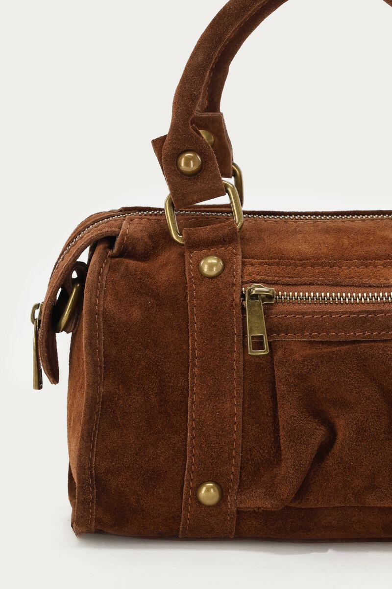 Cognac suede cargo bag | My Jewellery