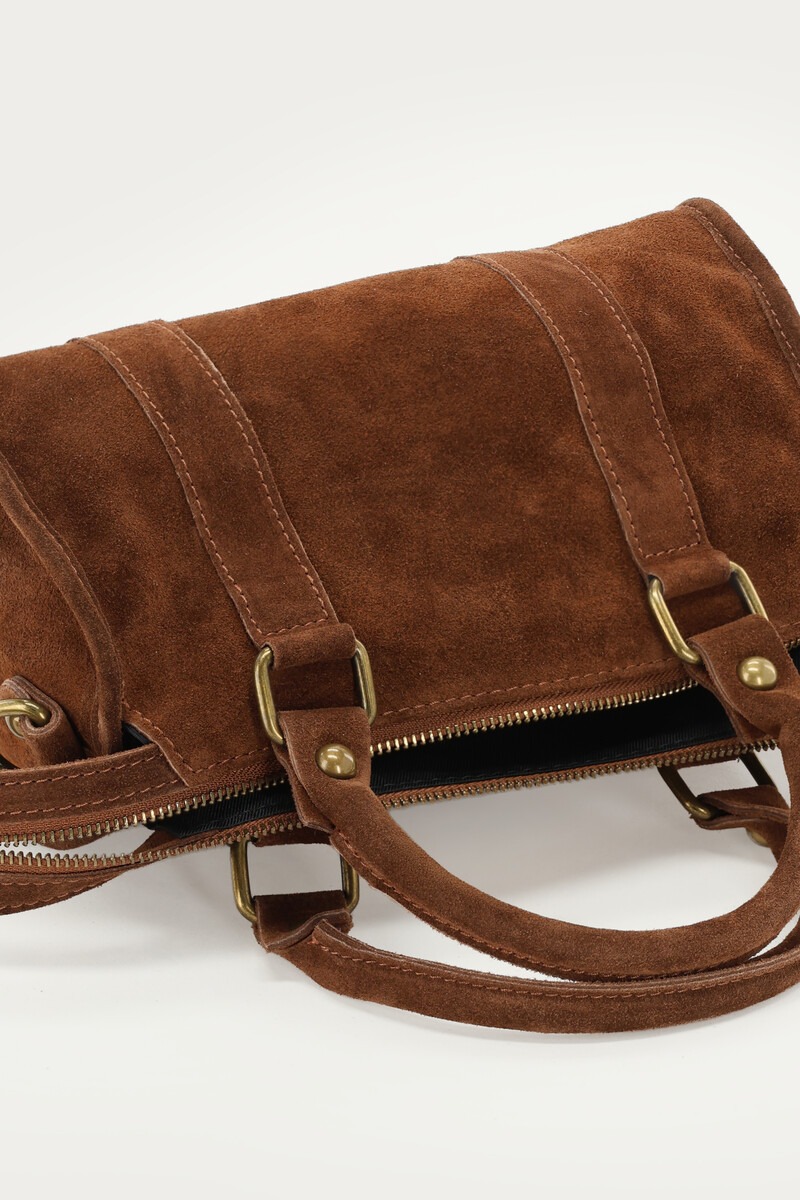 Cognac suede cargo bag | My Jewellery