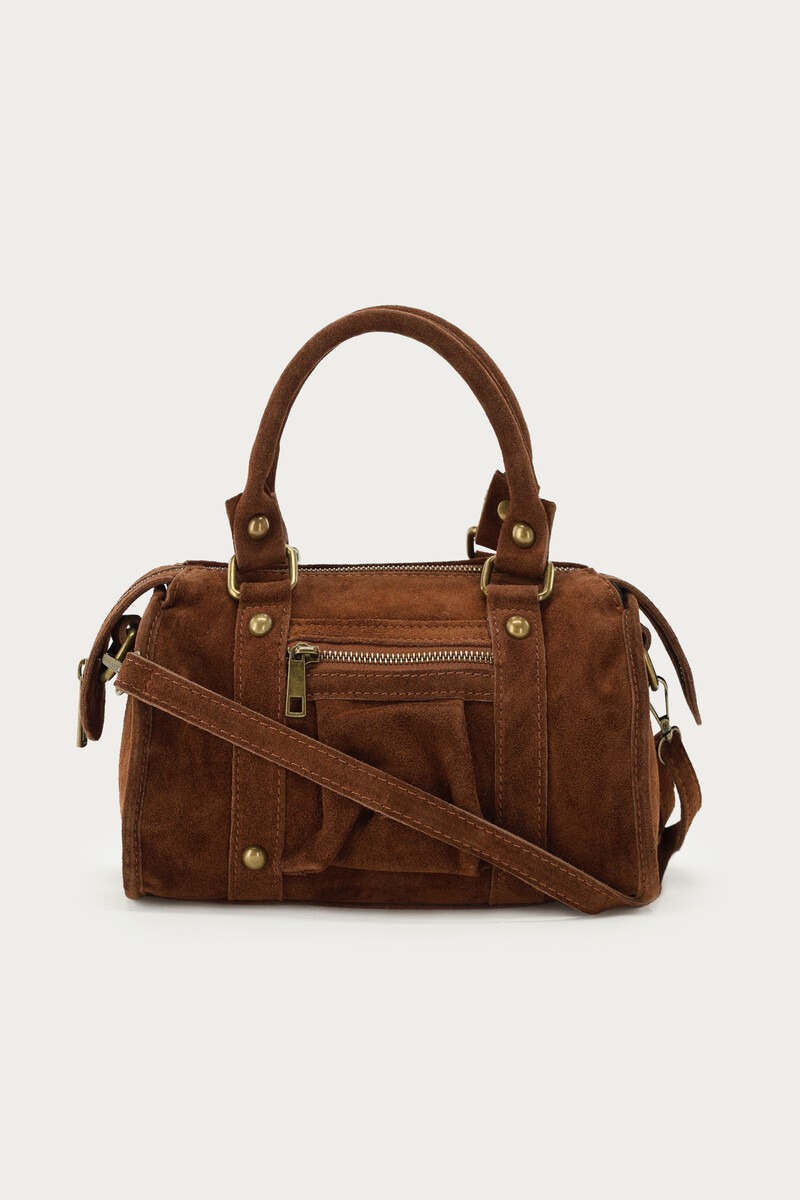 Cognac suede cargo bag | My Jewellery