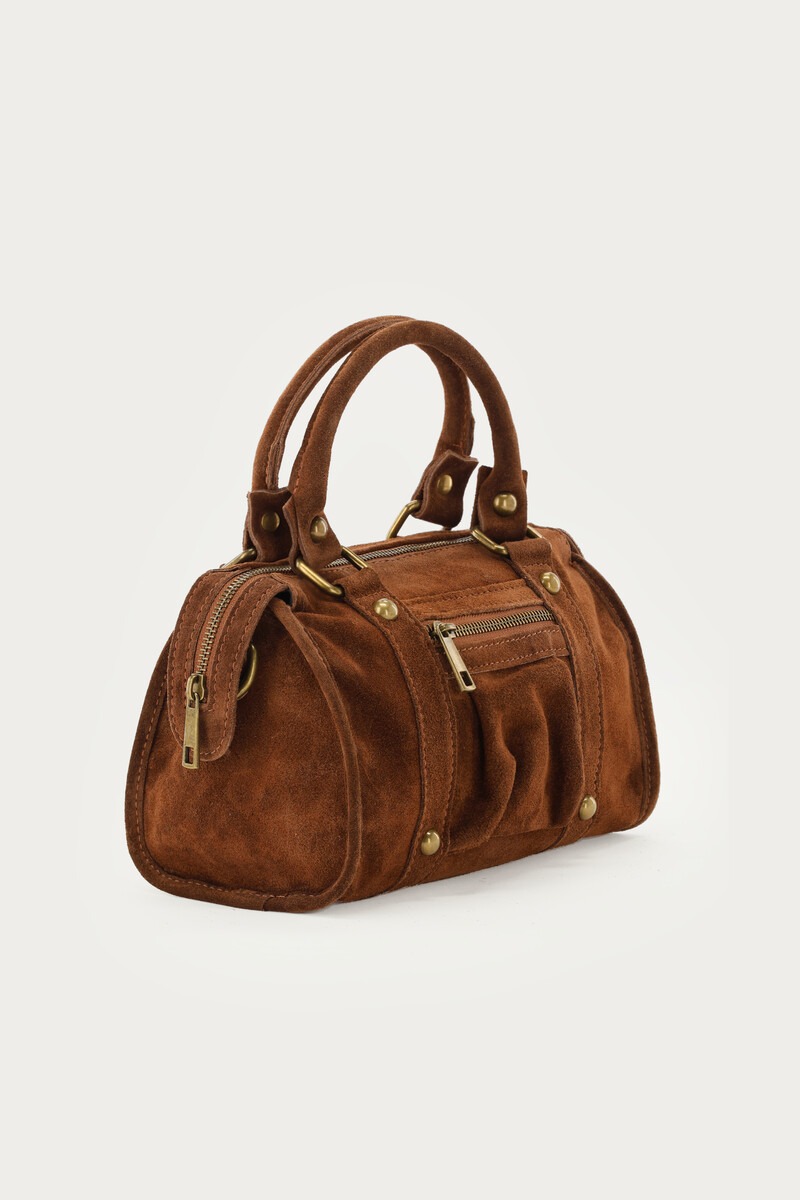 Cognac suede cargo bag | My Jewellery
