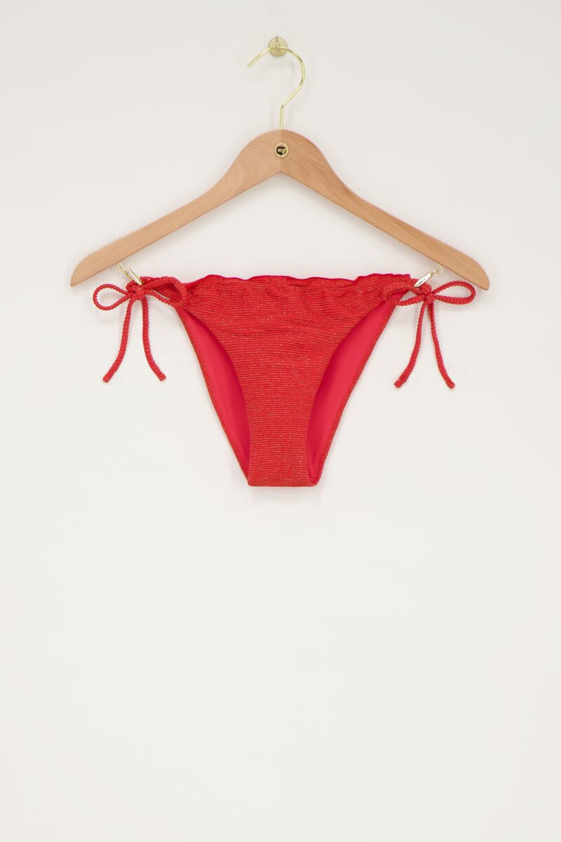 My jewellery Rood Bikini Broekje Met Bloemetjes Structuur