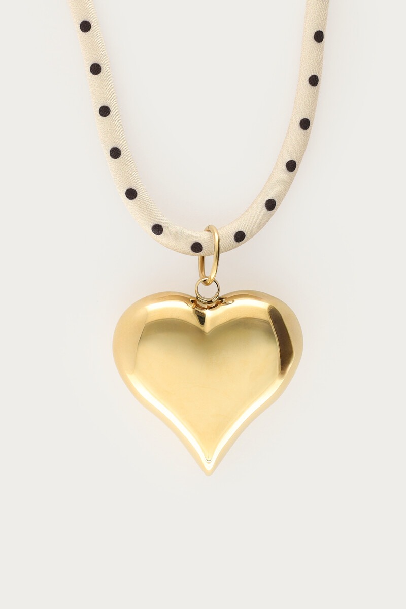 Cord necklace with polkadot and statement heart | My Jewellery