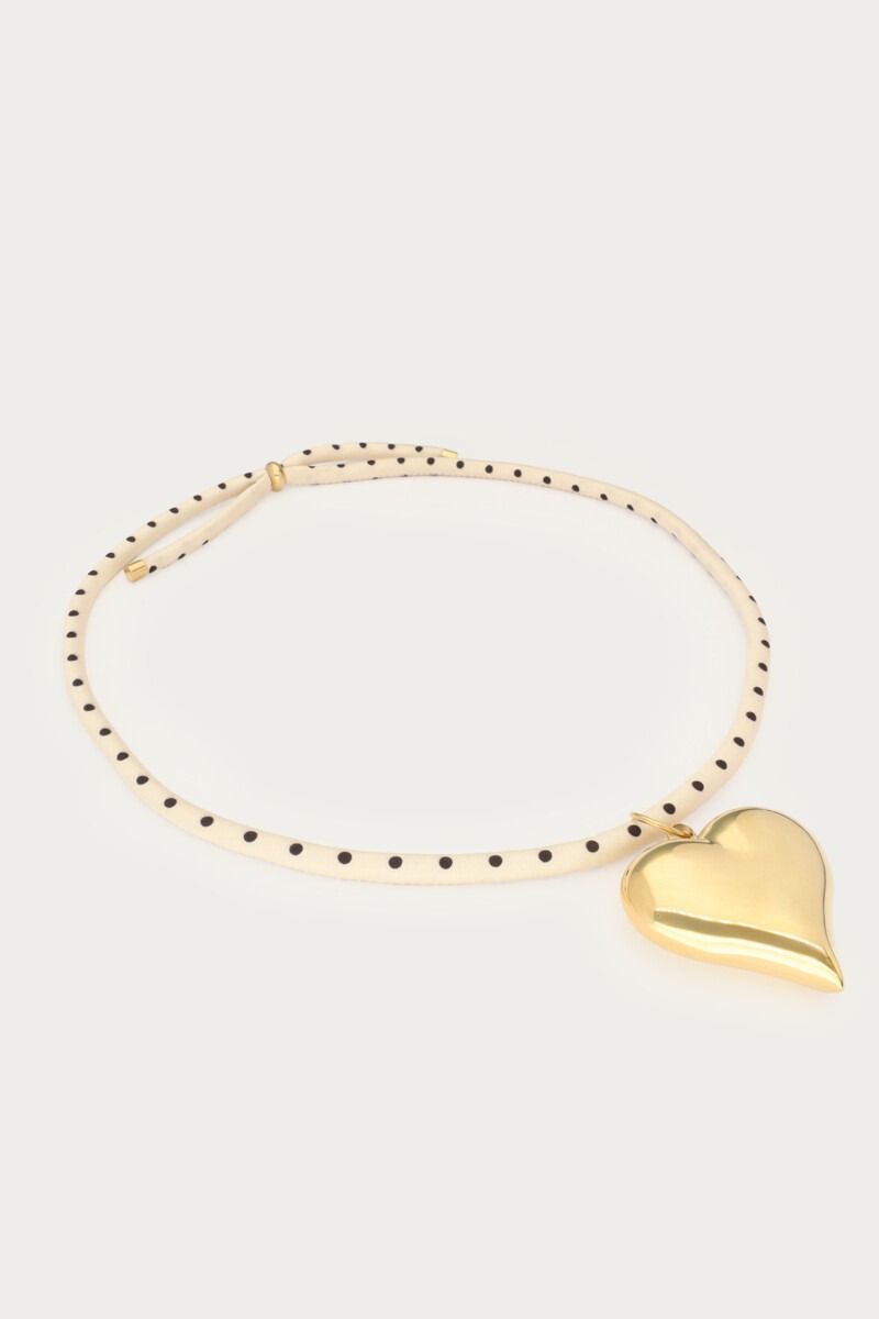 Cord necklace with polkadot and statement heart | My Jewellery