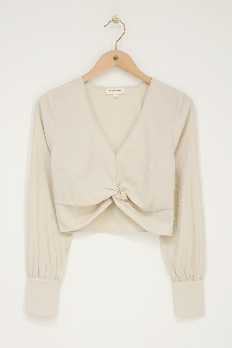 Cream top with knot & structure | My Jewellery