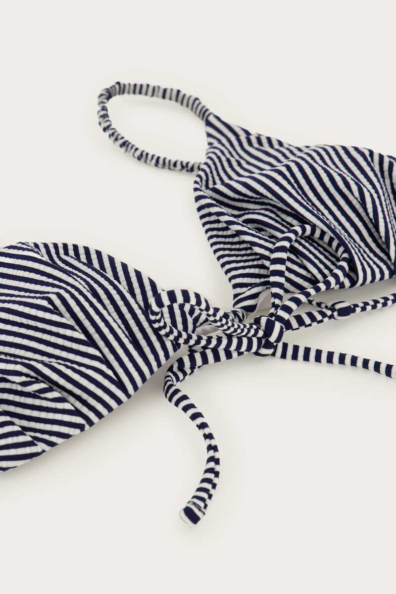 Dark blue bikini set with stripes | My Jewellery