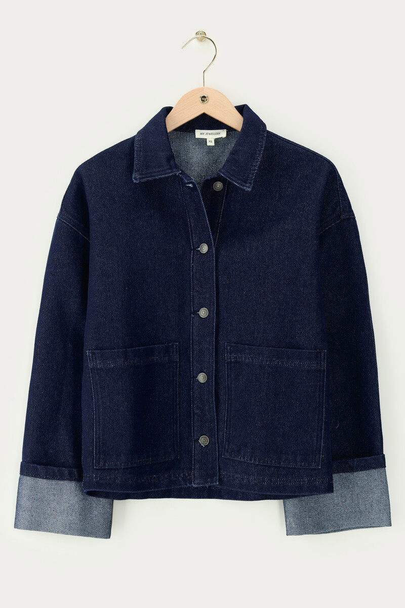 Dark blue blouse with rhinestones | My Jewellery