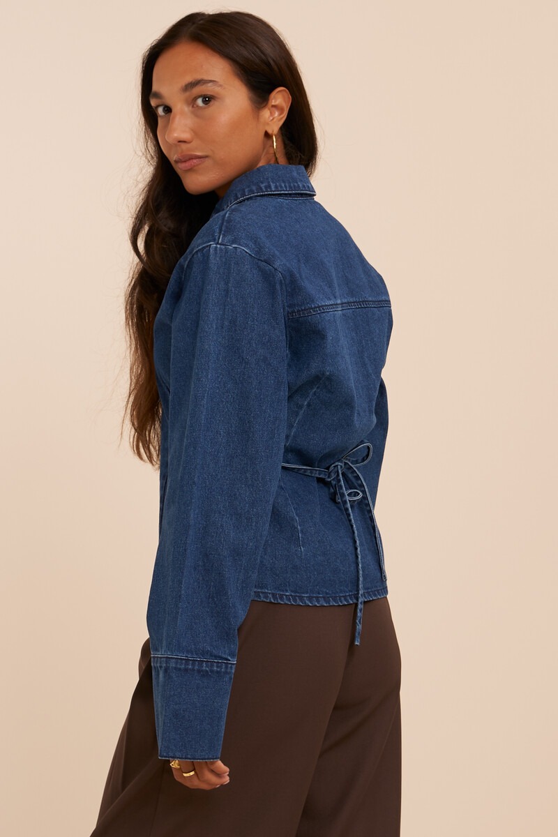 Dark blue fitted denim blouse | My Jewellery