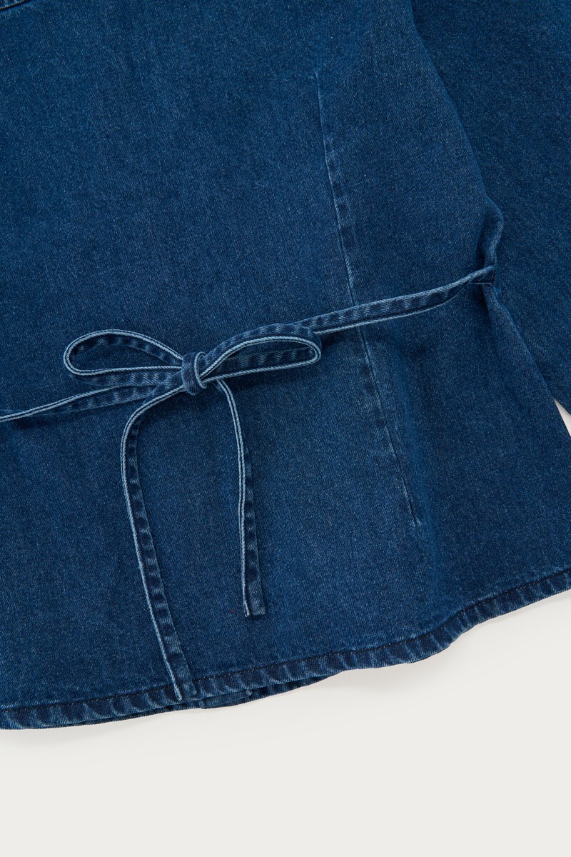 Dark blue fitted denim blouse | My Jewellery