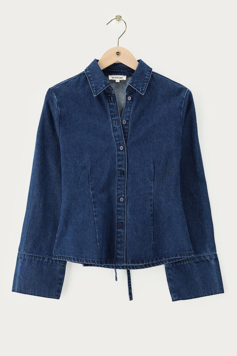 Dark blue fitted denim blouse | My Jewellery