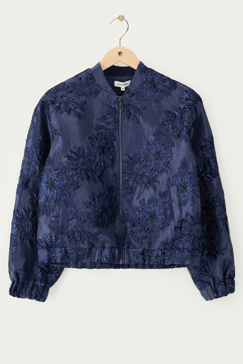 Dark blue jacquard bomber | My Jewellery