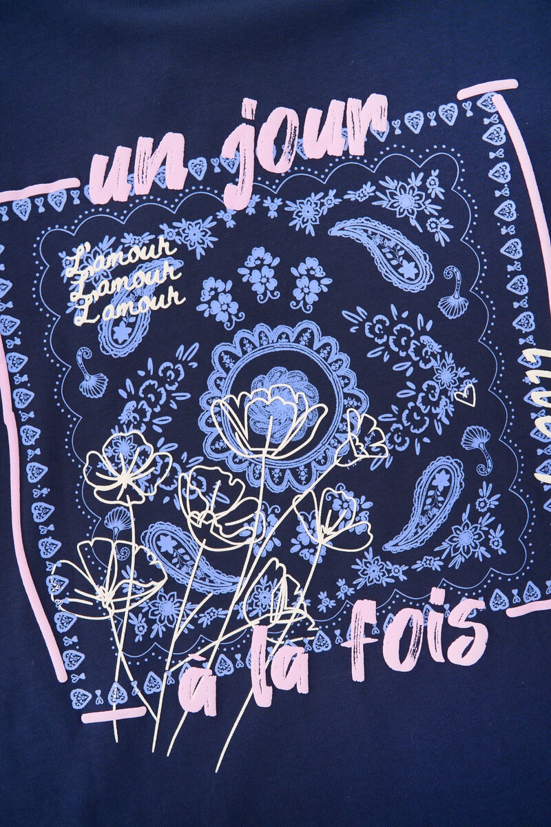 Dark blue long sleeve with paisley back print | My Jewellery