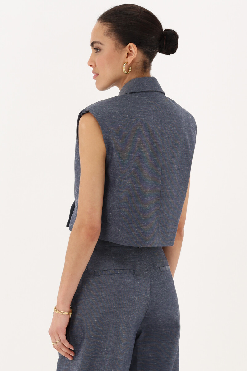 Dark blue melange waistcoat | My Jewellery