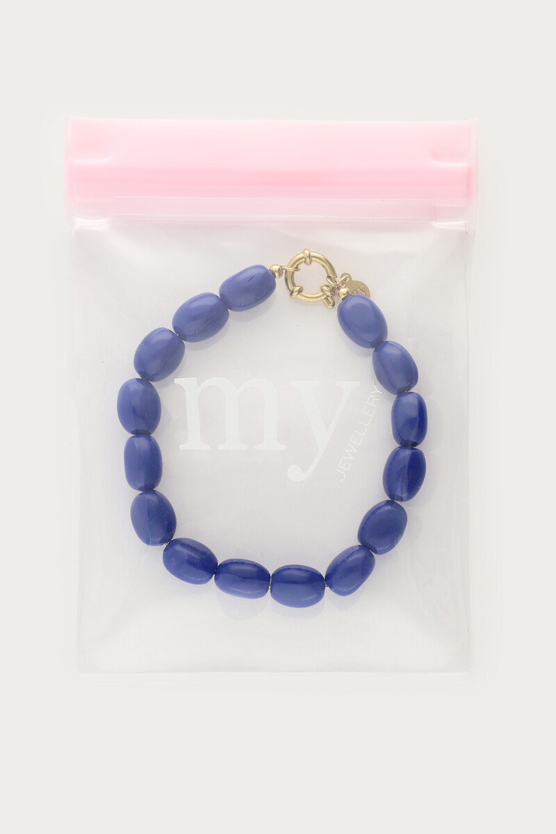Dark blue minimalist beaded bracelet | My Jewellery