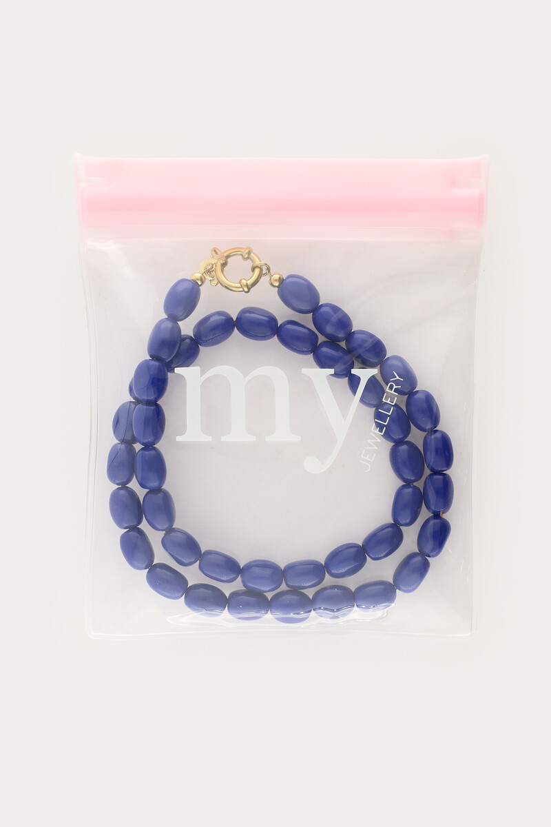 Dark blue minimalist beaded necklace | My Jewellery
