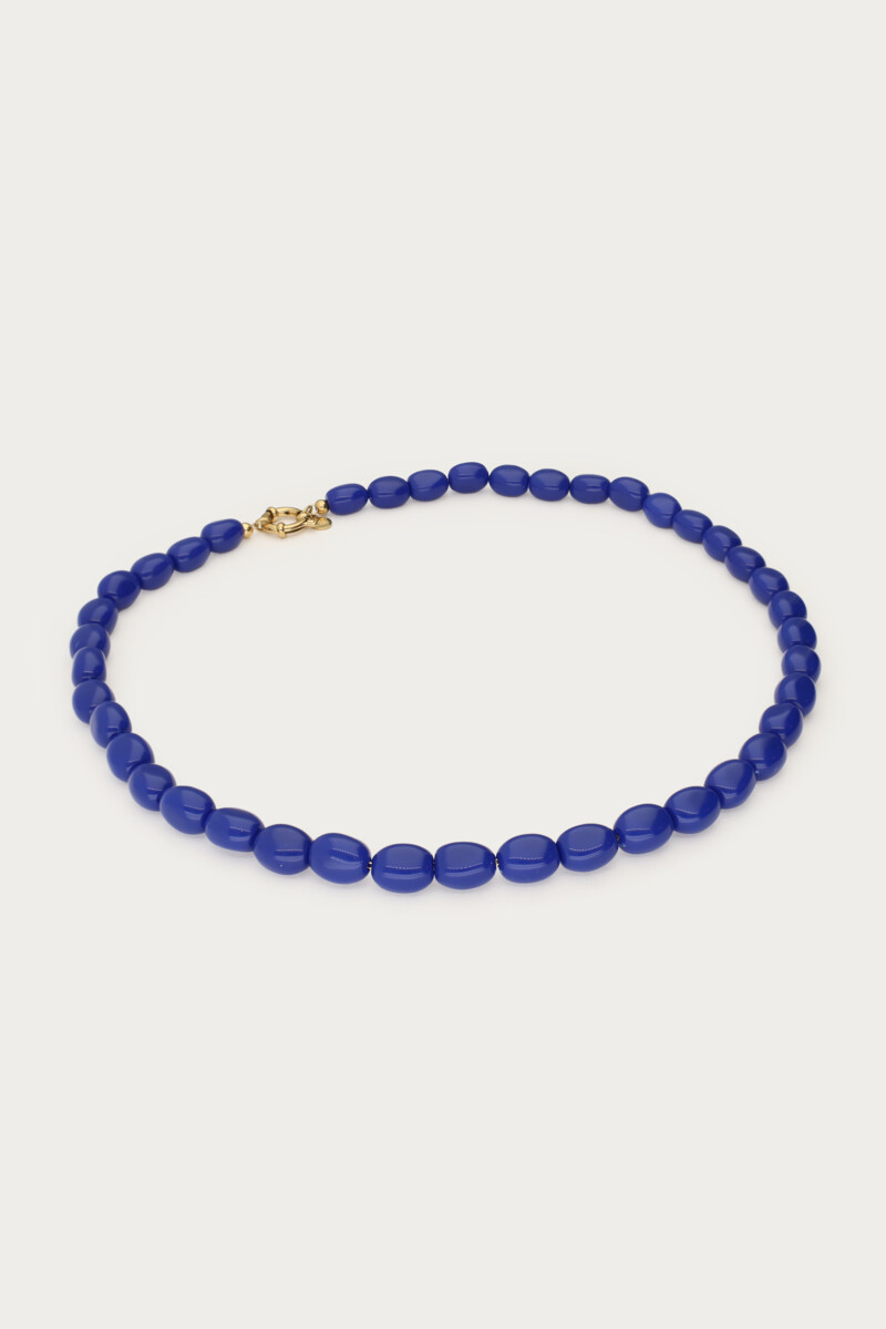 Dark blue minimalist beaded necklace | My Jewellery