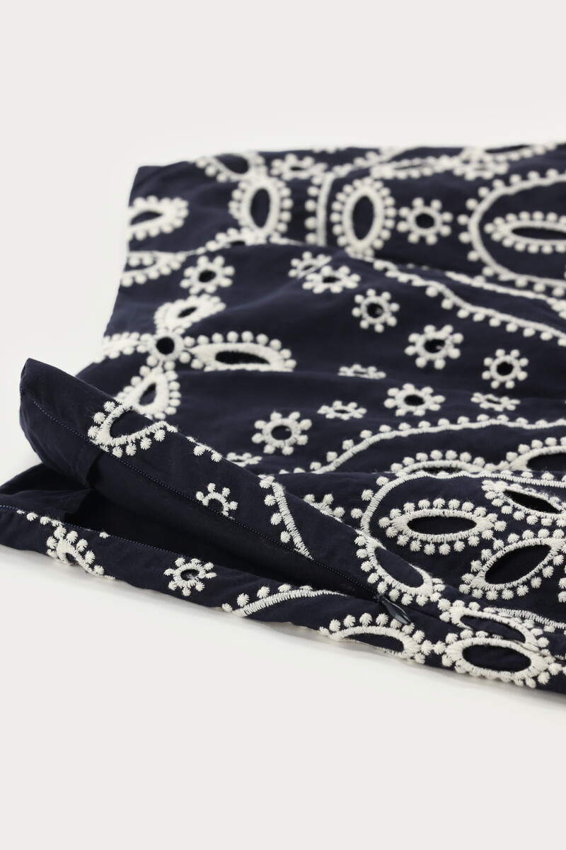 Dark blue short skirt with embroidery | My Jewellery