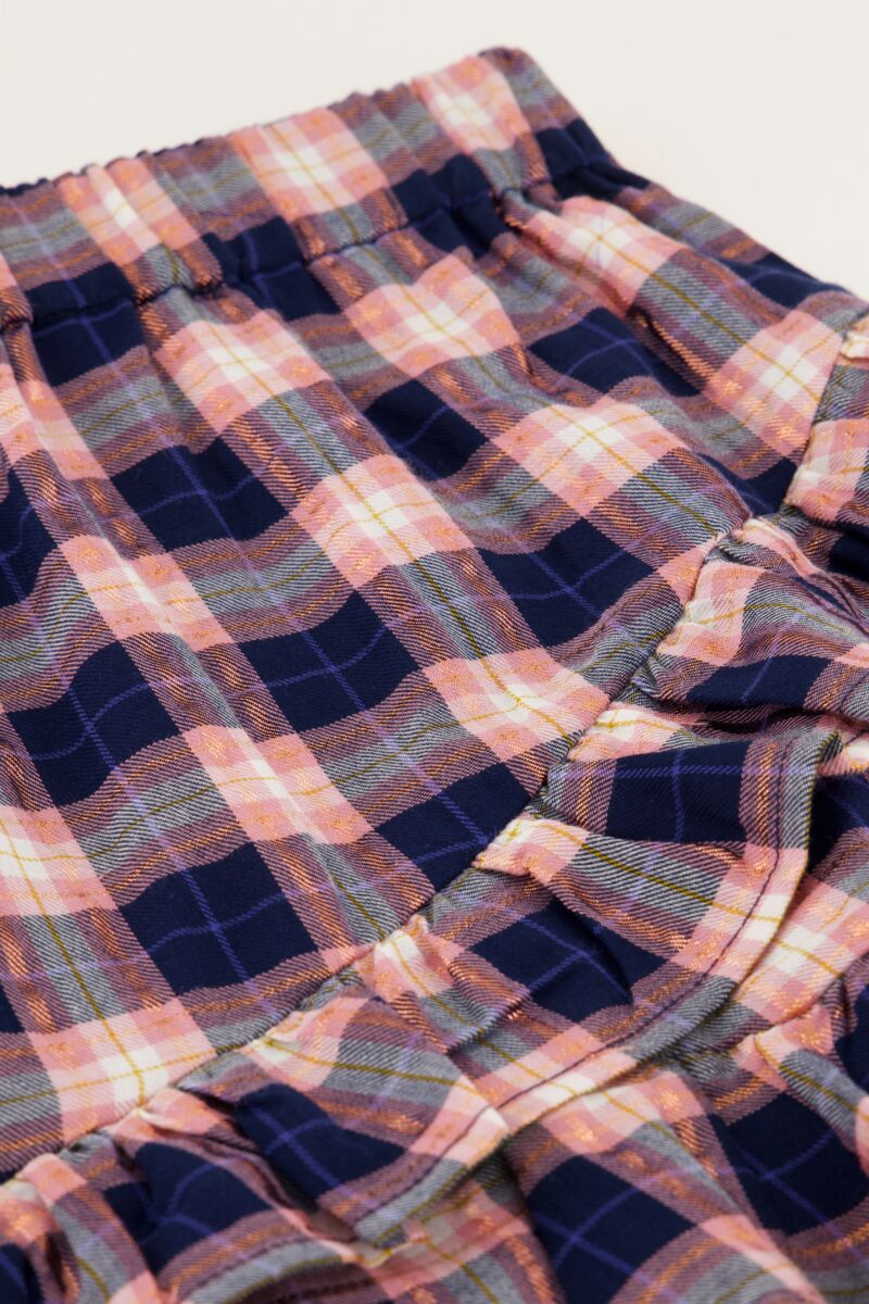 Dark blue skirt with pink plaid and lurex | My Jewellery