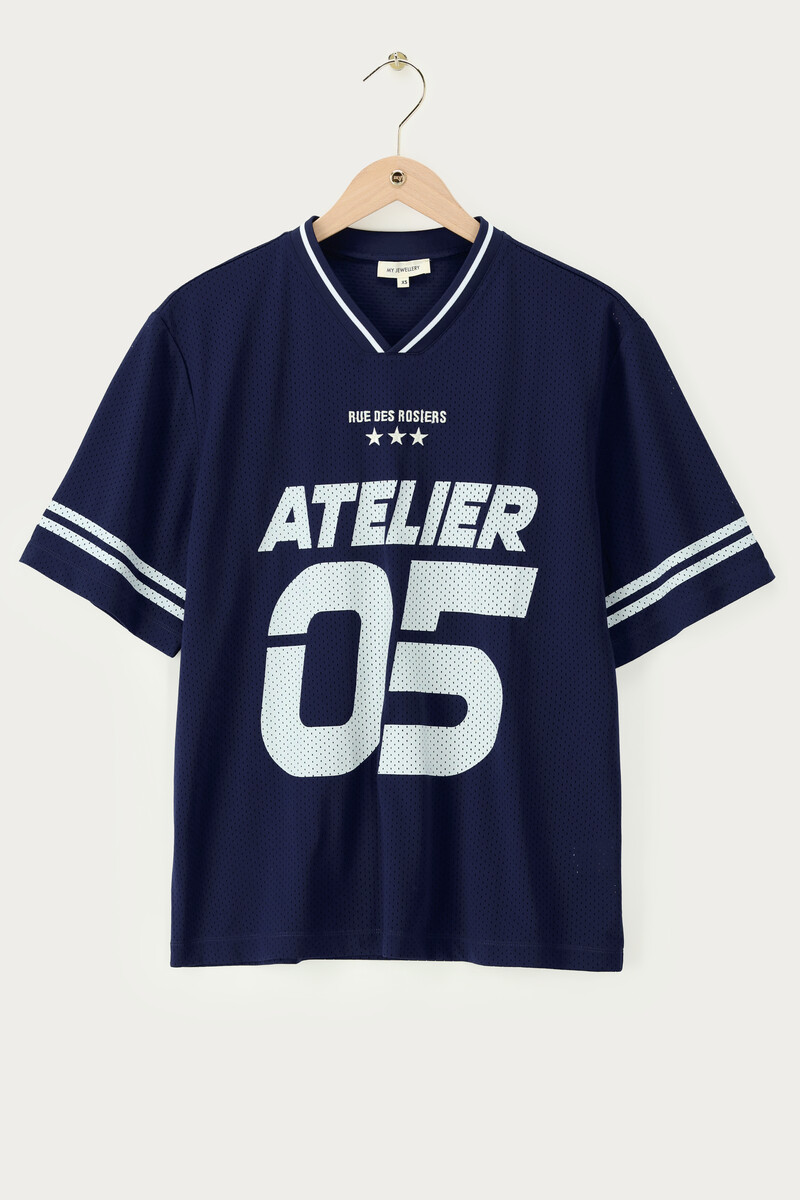 Dark blue sporty mesh T-shirt | My Jewellery