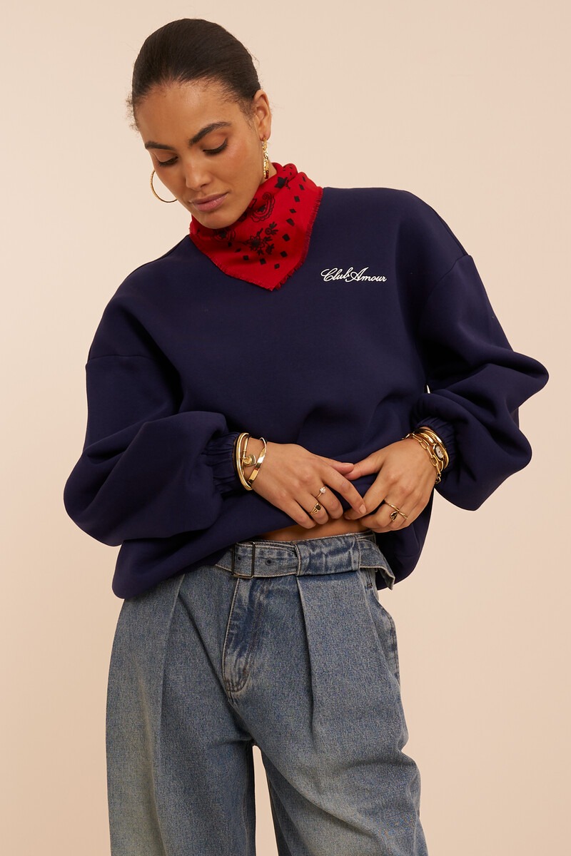 Dark blue sweater 'Club amour' | My Jewellery