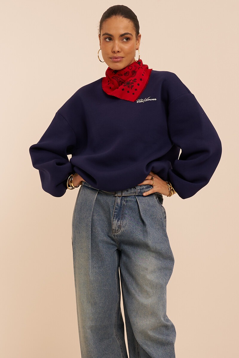 Dark blue sweater 'Club amour' | My Jewellery
