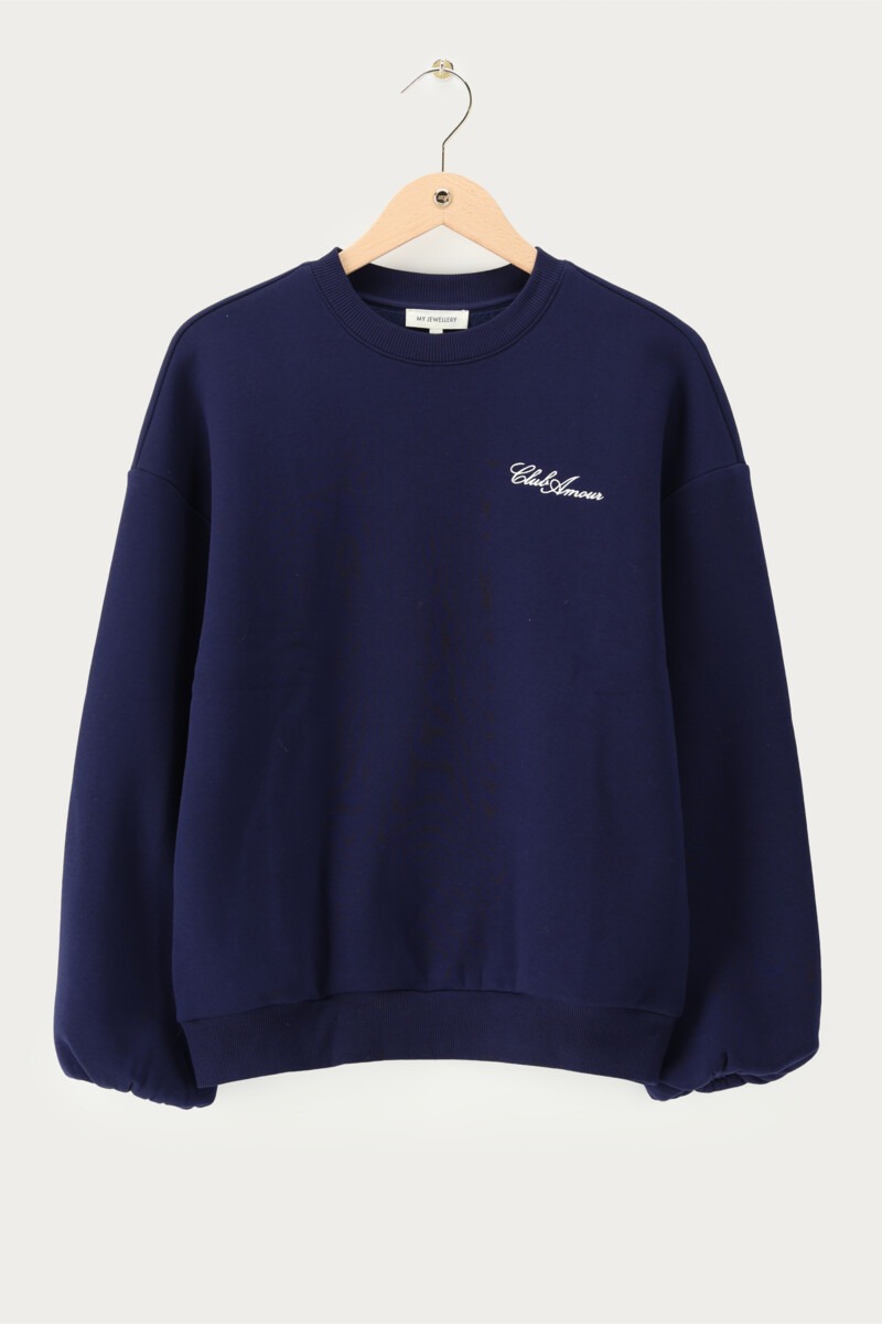 Dark blue sweater 'Club amour' | My Jewellery